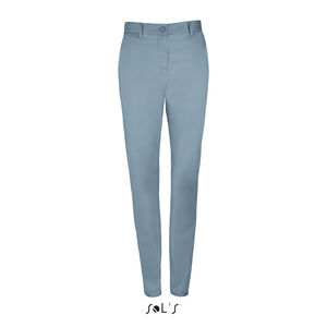 Pantalon stretch publicitaire en satin femme | Jared Women Bleu foncé crémeux