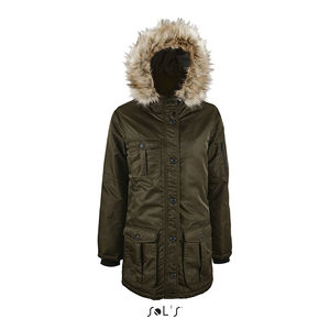 Parka publicitaire chaude et imperméable femme | Ryan Women Terre d'ombre