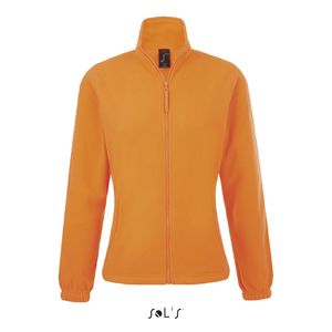 Veste personnalisée micropolaire zippée femme | North Women Orange fluo