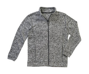 Polaire publicitaire homme manches longues | Active Knit Fleece Jacket Men Dark Grey Melange