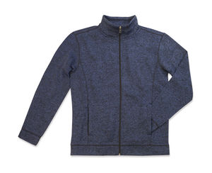 Polaire publicitaire homme manches longues | Active Knit Fleece Jacket Men Marina Blue Melange