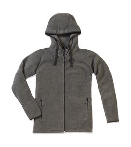 Polaire personnalisée homme manches longues avec capuche | Active Power Fleece Jacket Anthra Heather