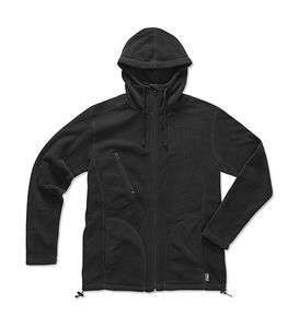 Polaire publicitaire homme manches longues avec capuche | Active Hooded Fleece Jacket Black Opal