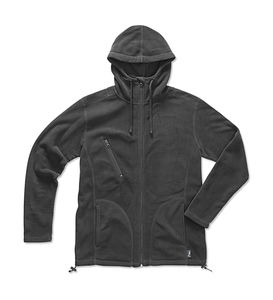 Polaire publicitaire homme manches longues avec capuche | Active Hooded Fleece Jacket Grey Steel