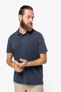 Polo entreprise écologique délavé en jersey homme 8