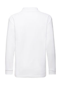 Polo enfant manches longues publicitaire | Kids 65/35 Long Sleeve Polo White