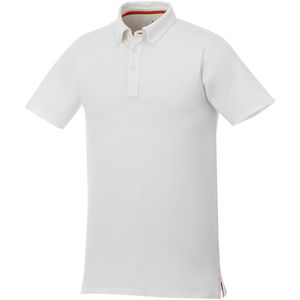 Polo personnalisé boutonné manches courtes homme Atkinson Blanc