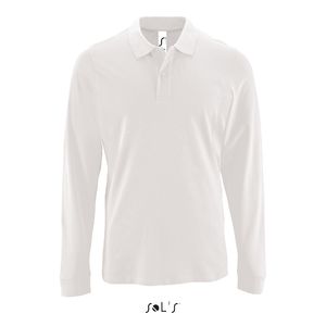 Polo personnalisé piqué manches longues homme | Perfect LSL Men Blanc