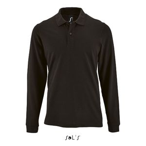 Polo personnalisé piqué manches longues homme | Perfect LSL Men Noir