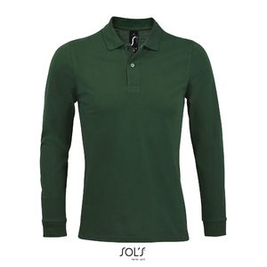 Polo personnalisé piqué manches longues homme | Perfect LSL Men Vert bouteille