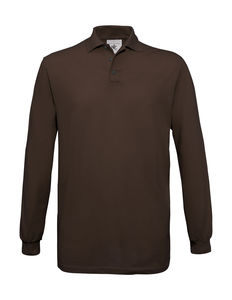 Polo personnalisé homme manches longues | Safran LSL Polo Brown