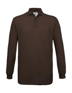 Polo personnalisé homme manches longues | Safran LSL Polo Brown 1