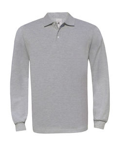 Polo personnalisé homme manches longues | Safran LSL Polo Heather Grey