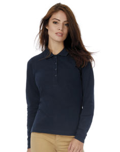 Polo femme safran manches longues publicitaire | Safran Pure LSL women Polo Navy