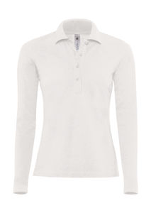 Polo femme safran manches longues publicitaire | Safran Pure LSL women Polo White