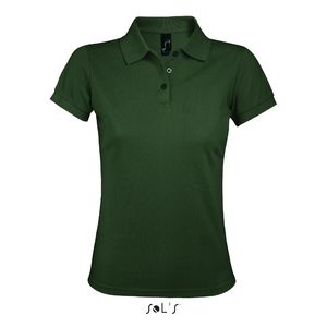 Polo personnalisé femme polycoton | Prime Women Vert bouteille