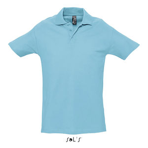 Polo publicitaire homme | Spring II Bleu atoll