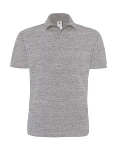 Polo publicitaire homme manches courtes | Heavymill Piqué Polo Heather Grey