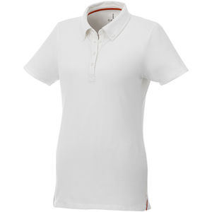 Polo publicitaire boutonné manches courtes femme Atkinson Blanc