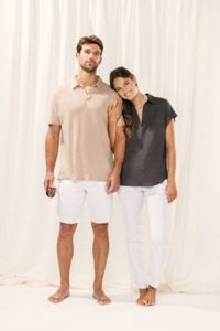 Polo coupe ajustée 100% lin homme publicitaire 4