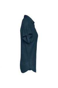 Polo coupe ajustée 100% lin homme publicitaire Peacock blue