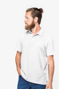 Polo maille gaufrée vegan homme publicitaire