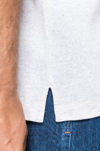 Polo maille gaufrée vegan homme publicitaire 6