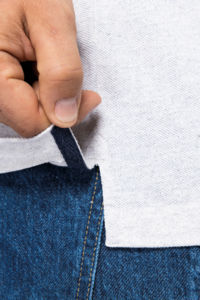 Polo maille gaufrée vegan homme publicitaire 7