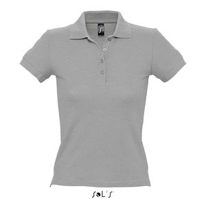 Polo publicitaire femme | People Gris chiné