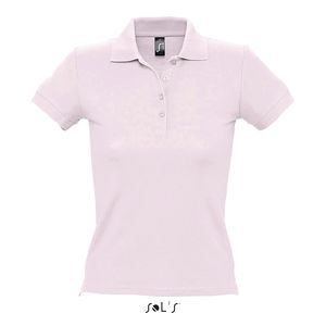 Polo publicitaire femme | People Rose pale