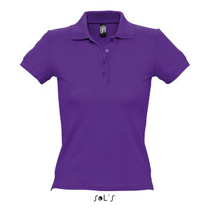 Polo publicitaire femme | People Violet foncé