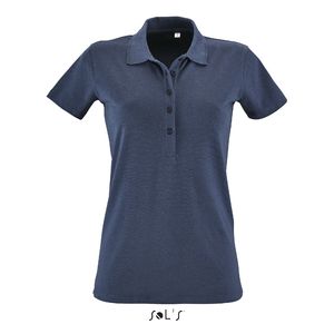 Polo personnalisé coton élasthanne femme | Phoenix Women Denim chiné