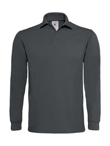 Polo publicitaire manches longues | Heavymill LS Polo Dark Grey