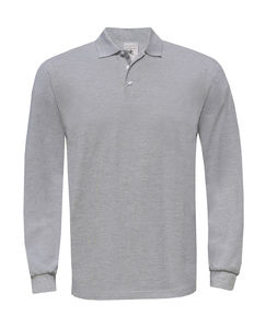 Polo publicitaire manches longues | Heavymill LS Polo Heather Grey