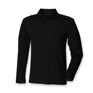 Polos entreprise LONG SLEEVES STRETCH POLO MEN SFM44 Black