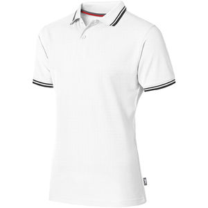 Polo personnalisé manches courtes avec détail rayure pour hommes Deuce Blanc