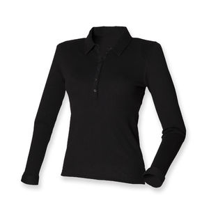 Polos pub LONG SLEEVES STRETCH POLO SK044 Black