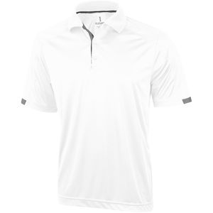 Polo personnalisé cool fit manches courtes pour hommes Kiso Blanc