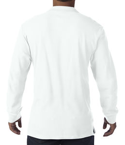 Polo homme manches longues premium personnalisé | Nanaimo White