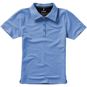 Polo personnalisé stretch manches courtes pour femmes Makham Bleu clair 3