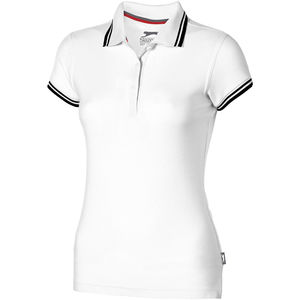 Polo publicitaire manches courtes avec détail rayure pour femmes Deuce Blanc