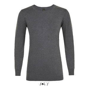 Pull personnalisé col rond femme | Ginger Women Anthracite chiné