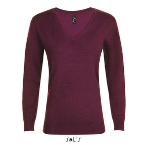 Pull personnalisé col v femme | Glory Women Oxblood