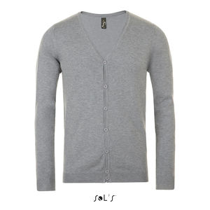 Cardigan publicitaire homme col v | Griffith Gris chiné