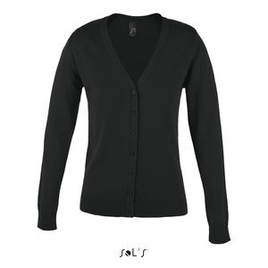 Gilet personnalisé femme boutonné col v | Golden Women Noir