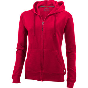 Sweater publicitaire capuche full zip femme Open Rouge