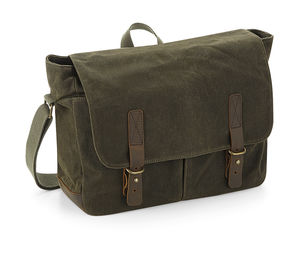 Sac à bandoulière personnalisé unisexe | Waxed Canvas Olive Green