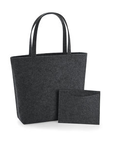 Sac à bandoulière publicitaire | Felt Shopper Charcoal Melange