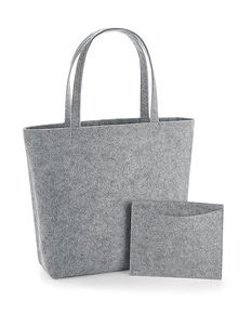 Sac à bandoulière publicitaire | Felt Shopper Grey Melange