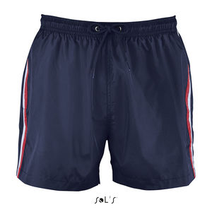 Short publicitaire de bain tricolore homme | Sunrise French marine